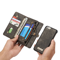 CaseMe Genuine Leather 10 Card Slots iPhone6s/6s Plus/7/7Plus Phone Case Wallet For Men