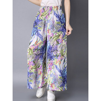 Casual Bohemian Print Elastic Waist Wide Leg Pants For Women