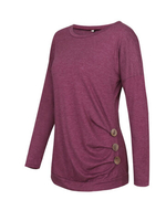 Casual Brief Solid Color Blouses