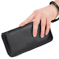 Casual Business Clutch PU Leather Wallet 12 Card Slots Card Holder Phone Bag For Men