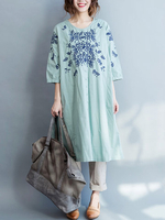 Casual Embroidery Print Dresses
