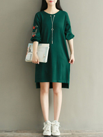 Casual Embroidery Women Mini Dresses