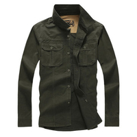 Casual Fashion Cotton Long Sleeve Plus Size Cargo Shirt