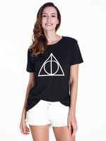 Casual Geometric Print Short Sleeve O-neck Women T-shirt