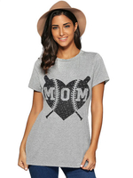 Casual Heart Printed Short Sleeve O-Neck T-Shirt For Women