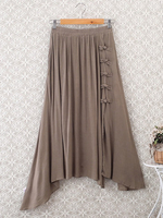 Casual Loose Brief Solid Color Women Asymmetrical Skirts