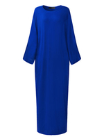 Casual Loose Long Bat Sleeve O-neck Maxi Dress For Women
