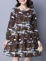Casual Loose Printed Women Mini Dresses