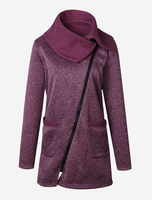 Casual Loose Sideling Zipper Women Coats