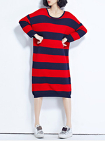 Casual Loose Striped Women Dresses