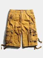 Casual Multi-Pocket Embroidery Cotton Loose Plus Size Cargo Shorts For Men