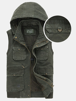 Casual Outdoor Pure Cotton Hodied Vest