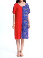 Casual Printed Patchwork Color Contrast Dress For Women