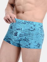 Casual Printing Underwear Pure Cotton Breathable Comfortable Boxer Briefs for Men
