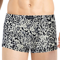 Casual Sexy Leopard Printing Ice Silk Thin Breathable Boxers for Men