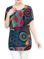 Casual Short Sleeves Printed T-shirts For Women
