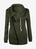 Casual Sideling Zipper Women Coats