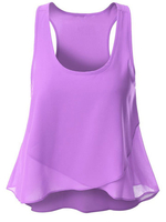 Casual Sleeveless Chiffon Irregular Hem Tank Tops For Women