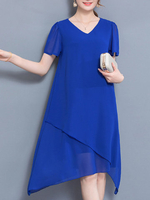 Casual Solid Color Asymmetrical Dresses
