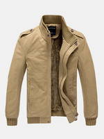 Casual Solid Color Thicken Inside Jackets