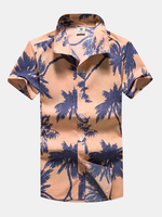Casual Summer Hawaiian Style Printing Breathable Dress Shirts for Men