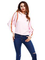 Casual Women Patchwork Long Sleeve O-Neck Sweatshirts