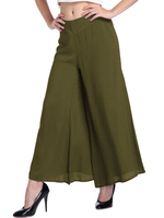 Casual Women Pure Color Elastic Waist Wide Leg Pants