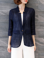 Casual Women Solid Color Ruffles 3/4 Sleeve Kimono