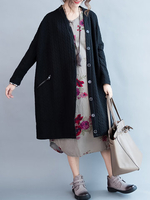 Casual Zipper Pocket Button Long Sleeves Jackets For Women