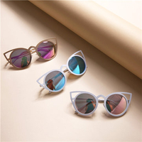 Cat Eye Metal Frame Colorful Fashion Sunglasses Eyewear