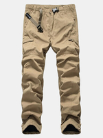 ChArmkpR Thicken Soft Loose Winter Polar Fleece Windproof Zippered Pockets Cargo Pants for Men