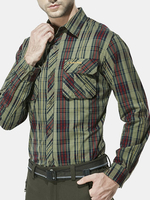 Checked Cotton Washed Loose Work Shirts