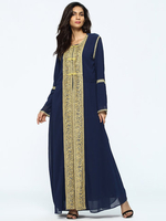 Chiffon Belt Slim Trumpet Long Sleeve Women Two-Piece Maxi Dresses
