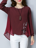 Chiffon Loose Embroidery T-Shirts