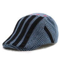Child Children Boys Cotton Stripe Stars Knitting Peaked Beret Cap Winter Warm Sun Baseball Hat
