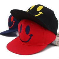 Children Kids Embroidery Smile Flat Baseball Cap Adjustable Hip-hop Hat