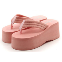 Clip Toe Platform Wedge Heel Beach Slippers Flip Flops