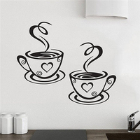 Coffee Cup Wall Stickers Living Room Wall Decorations Home Decal