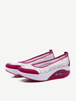 Colorful Ball Dot Platform Slip On Sport Casual Rocker Sole Shoes