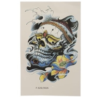 Colorful Skull Temporary Tattoos Sticker Waterproof Removable Body Arm Leg Art