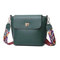 Colorful Strap Women Bucket Bags Casual Lock Anti-Thief Shoulder Bags Crossbody Bags