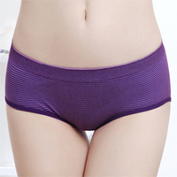 Comfy Seamless Cotton Soft Breathable Panties Stripe Low Waist Underwear