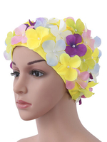 Cosy Handmade Colorful Flower Three-dimensional Elastic Hair Care Swimming Cap
