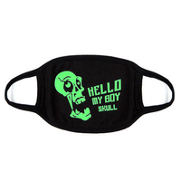 Cotton Kpop Skull Style Face Mouth Mask Luminous Fluorescence Dust Mask