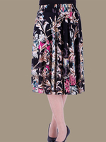 Country Style Printed Elastic Waist Skirts For Women