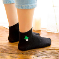 Couple Fun Cartoon Embroidery Cotton Tube Socks Outdoor Leisure Breathable Socks