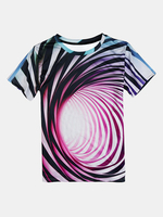 Creative 3D Printing Colored Stripe Vortex T-shirt