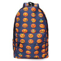 Cute Student School Bags QQ Expression Smiling Face Casual Cartoon Creative Backpack