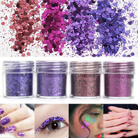 Dark Purple Nail Art Glitter Powder 1mm Sequins Sparkly Colorful Iridescent Acrylic Tips