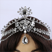 Diamond Sparkling Crystal Rhinestone Hair Chain King Queen Tiara Wedding Party Headpiece